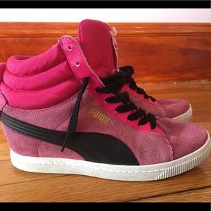 Suede Puma Wedge Sneakers- 8m